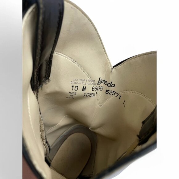 Laredo Burgundy Red Roper Leather Western Biker Cowboy Work Boots Women's 10 M - Picture 10 of 13